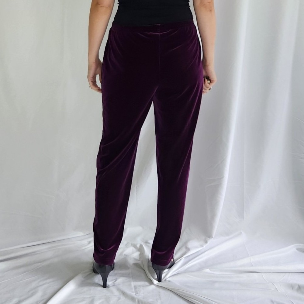 Y2K Deadstock Purple Velvet Pants and Top Set - Picture 5 of 7